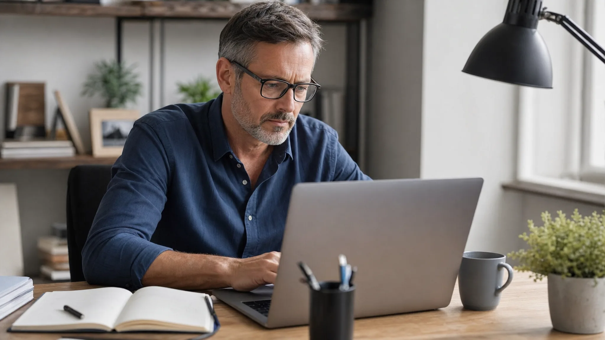 Un dirigeant apprend à utiliser un outil IA, montrant l'exemple